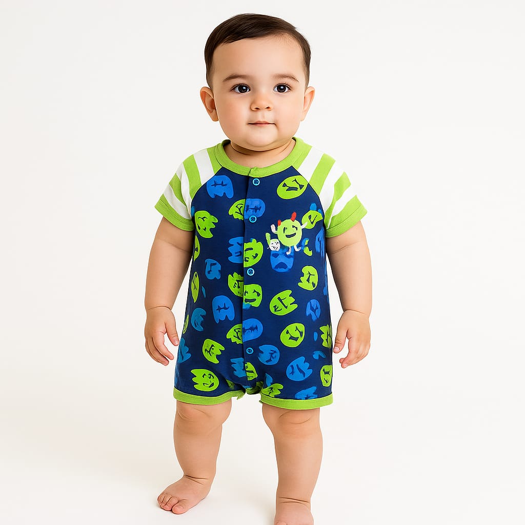 Baby Boy Romper Green/Blue