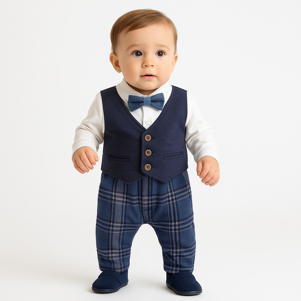 Full Seleve Boy Formal Romper