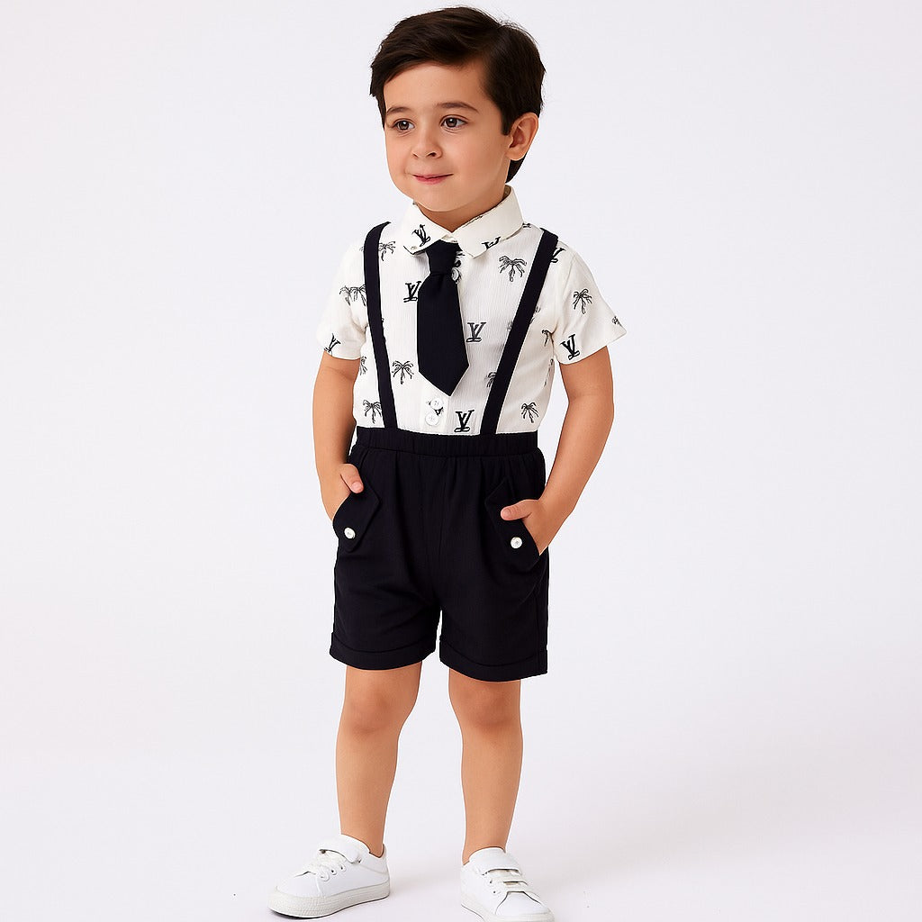 Baby Boy Formal Romper Blue
