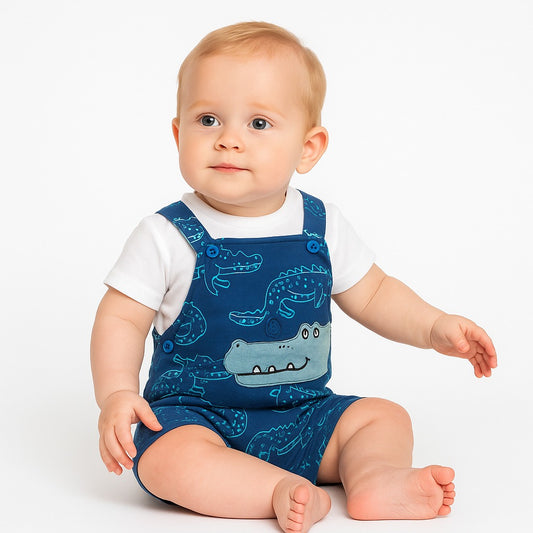 Boy Dangri White/Blue