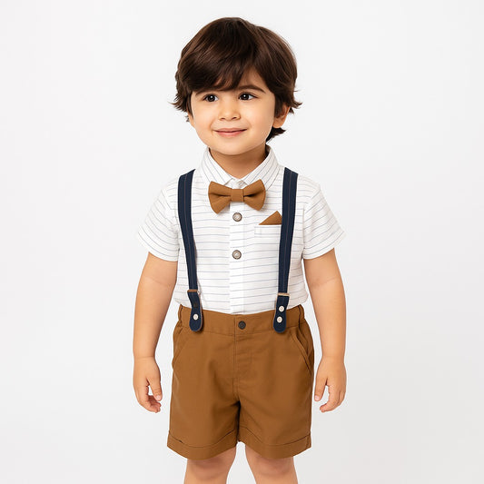 Baby Boy Formal Romper White