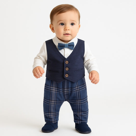 Full Seleve Boy Formal Romper