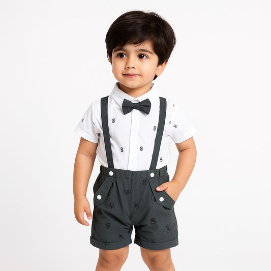 Baby Boy Formal Romper Green